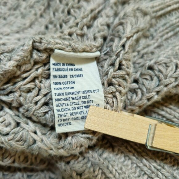 American Eagle Outfitters Womens Cardigan Sweater M Tan Button Up Pockets Tan - Picture 5 of 7